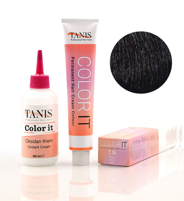 TANİS COLOR-IT (100 ML) Permanent Saç Boyası 1N (Siyah)