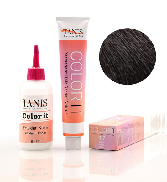 TANİS COLOR-IT (100 ML) Permanent Saç boyası 4.7 (Mokka)