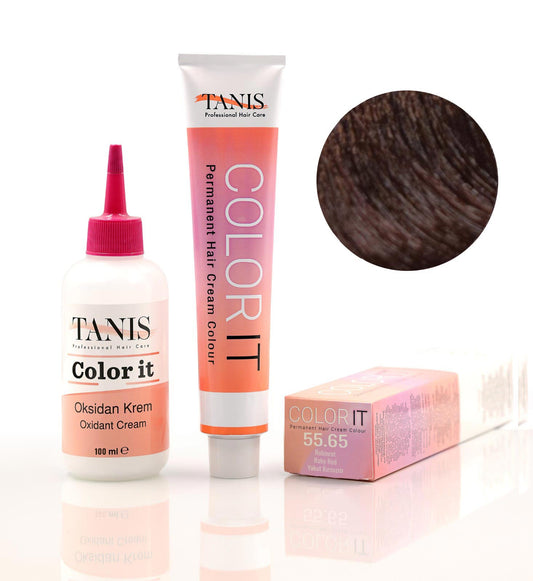 TANİS COLOR-IT (100 ML) Permanent Saç boyası 55.65 (Yakut Kırmızısı)