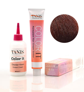 TANİS COLOR-IT (100 ML) Permanent Saç boyası 6.55 (Maun Açık Kahverengi)