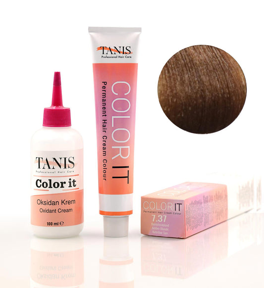 TANİS COLOR-IT (100 ML) Permanent Saç boyası 7.37 (Kehribar Sarısı)