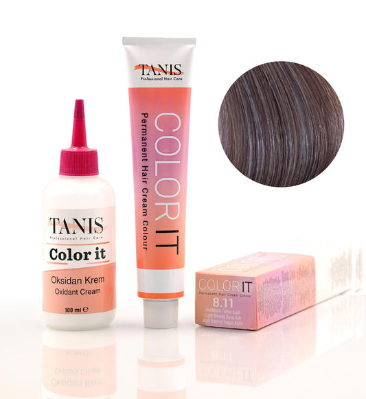 TANİS COLOR-IT (100 ML) Permanent Saç boyası 8.11 (Açık Kumral Yoğun Küllü)