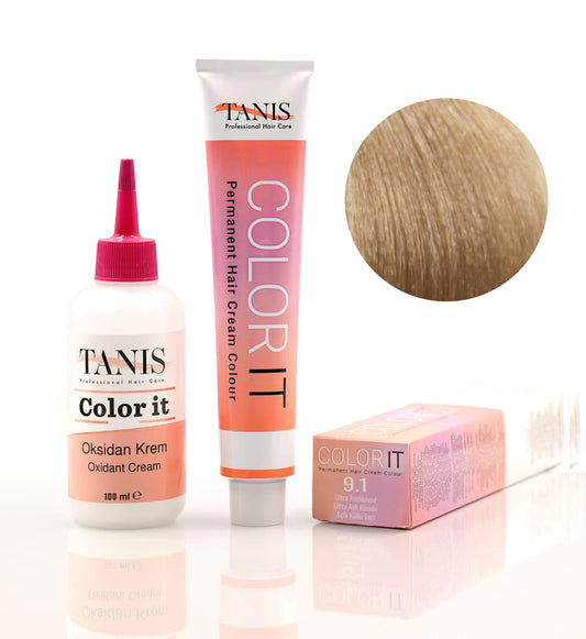 TANİS COLOR-IT (100 ML) Permanent Saç boyası 9.1 (Açık Küllü Sarı)