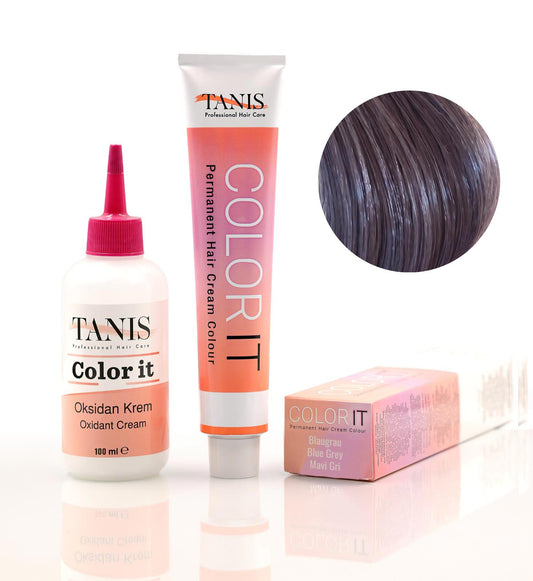 TANİS COLOR-IT (100 ML) Permanent Saç boyası Mavi Gri (Blaugrau)